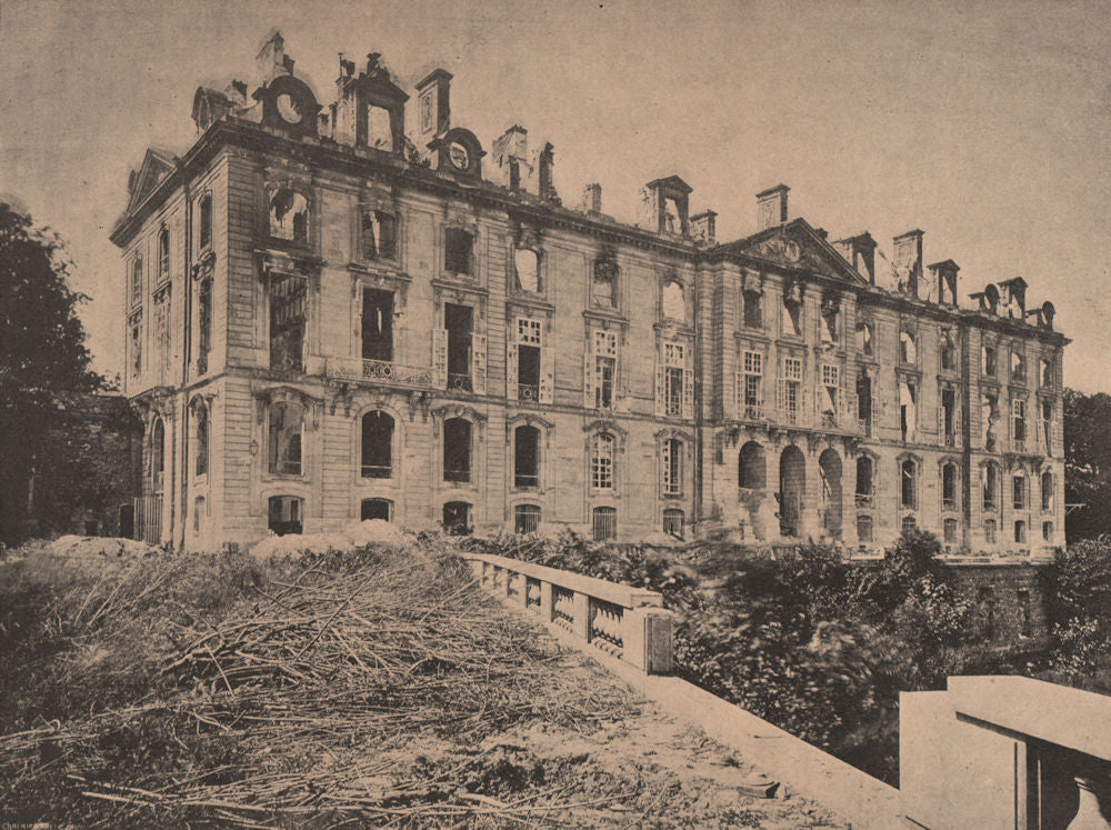 PARIS COMMUNE 1871. Chateau de Meudon. Hauts-de-Seine c1873 old antique print
